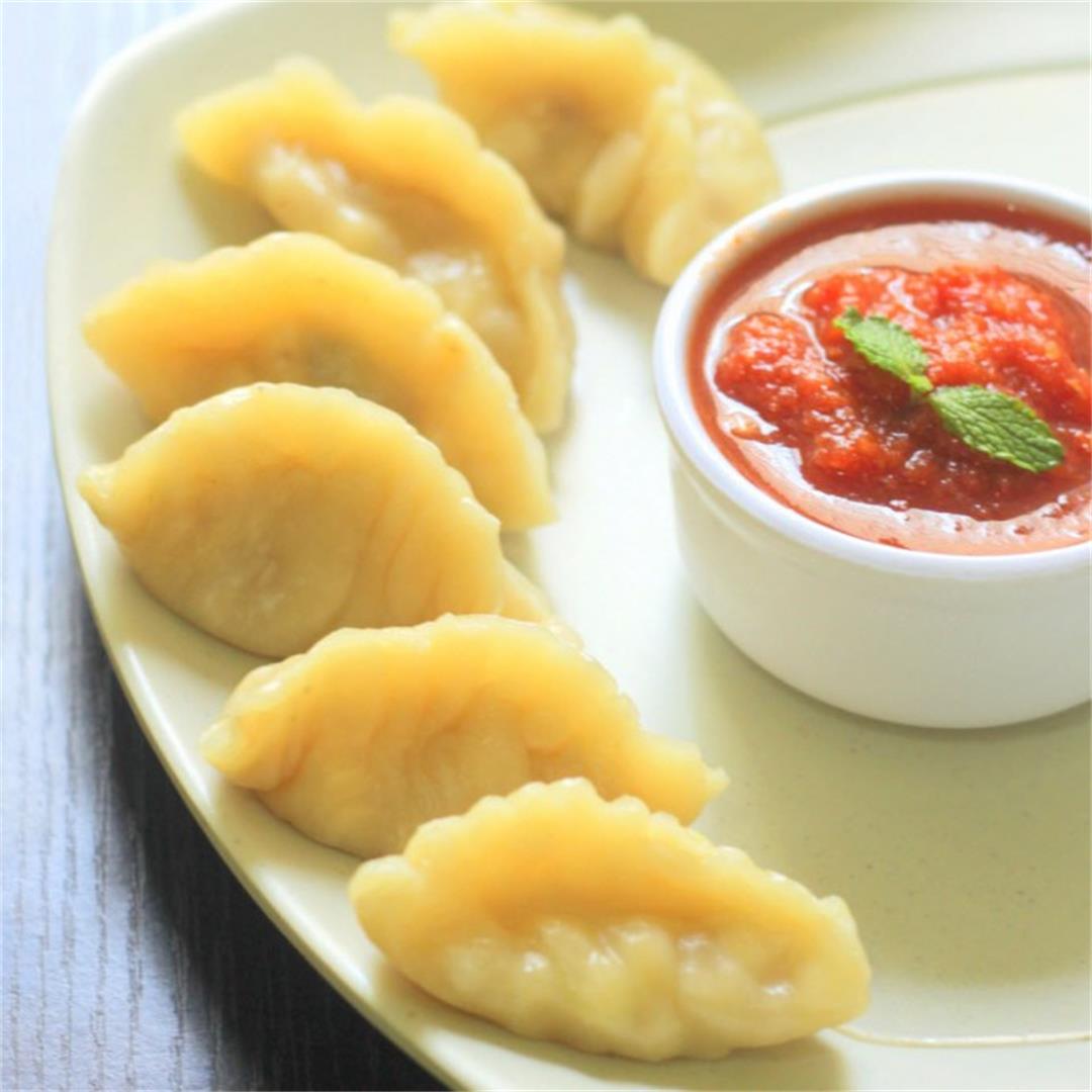 Paneer(Cottage Cheese) Momos - An Asian dumpling with stuffed P
