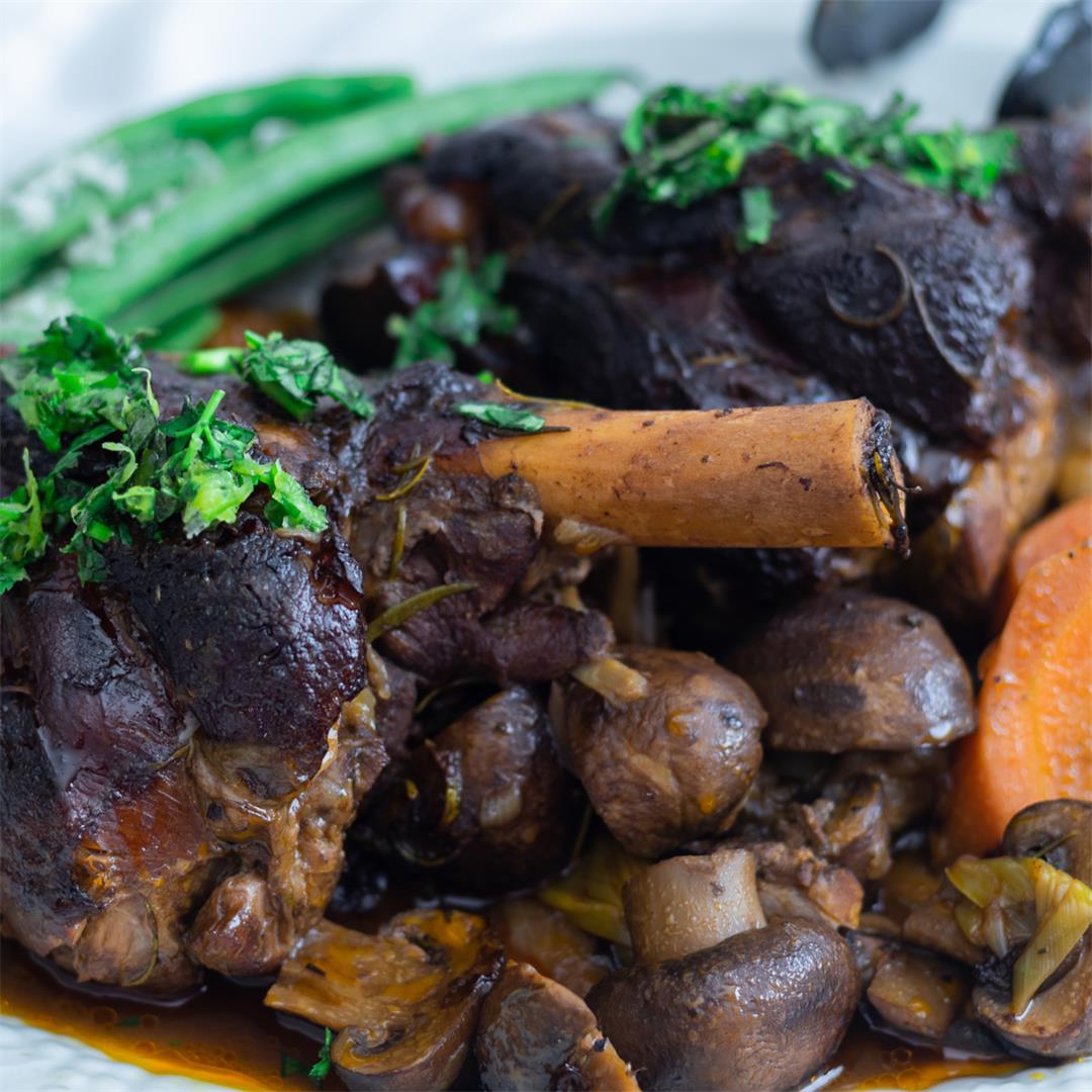 The lamb shank will fall off the bones, so tender is the meat!