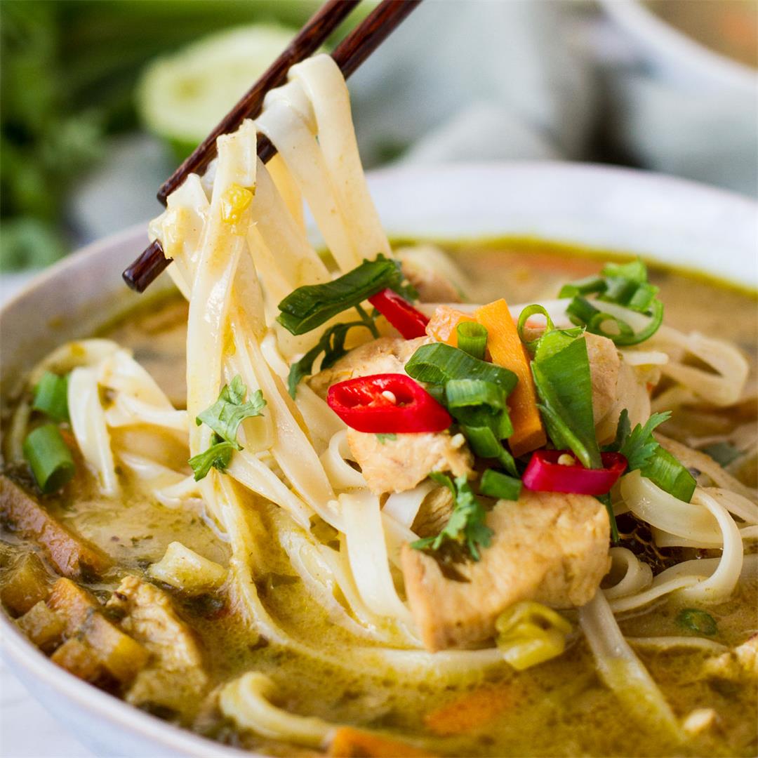 Skinny Thai Chicken Noodle Soup