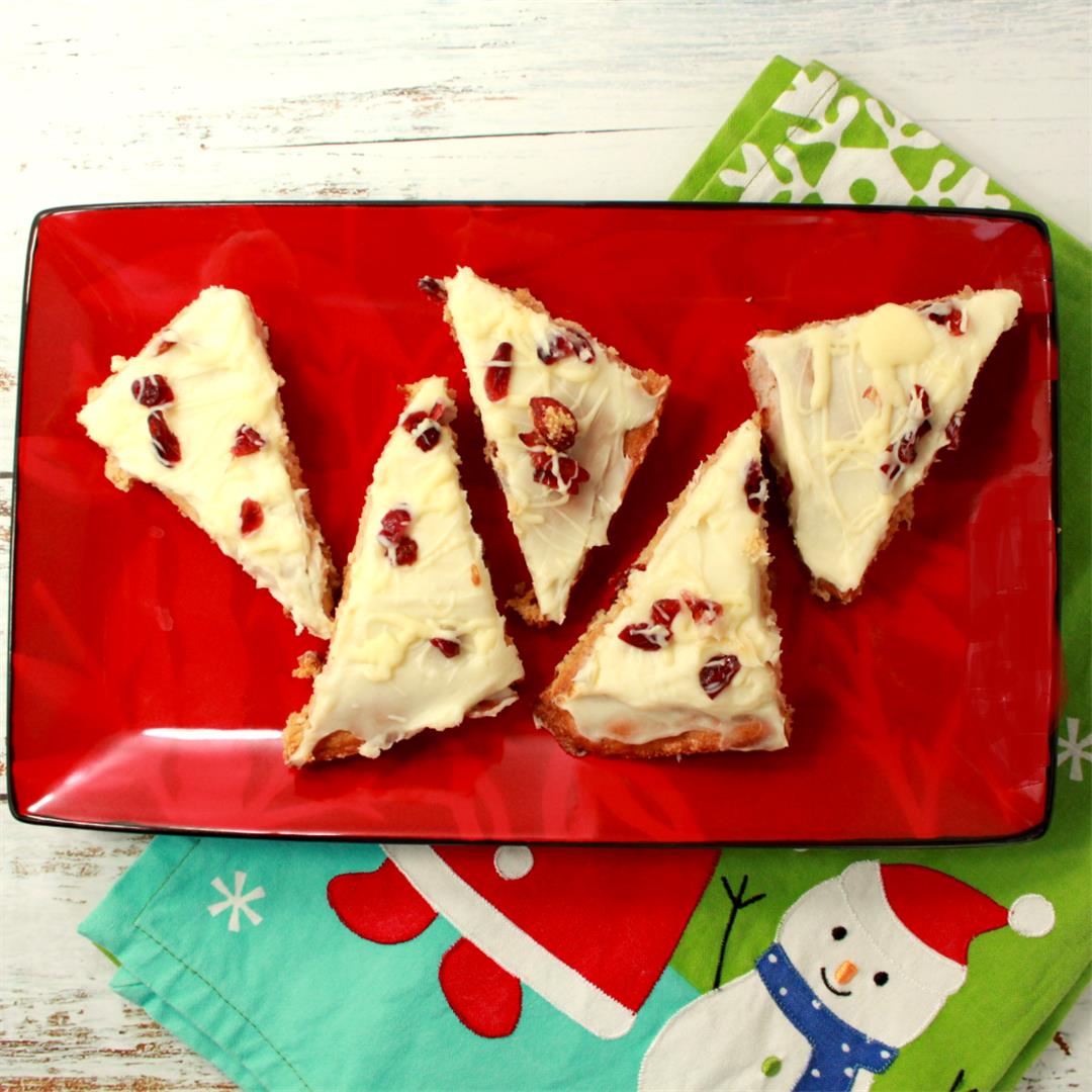 Easy Cranberry Bars - White Chocolate and Cranberries