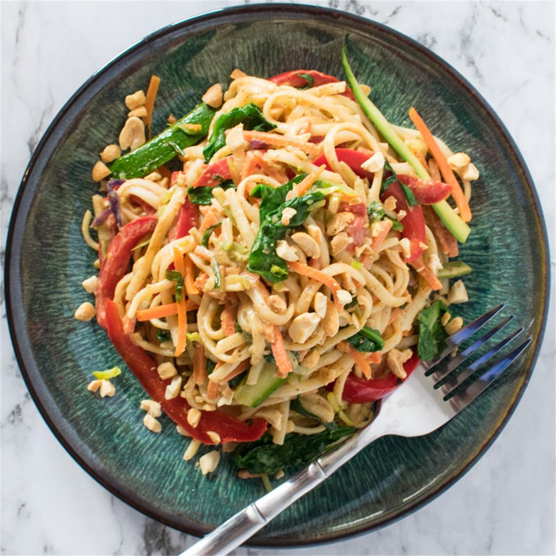 Spicy Almond Butter Vegetarian Noodles