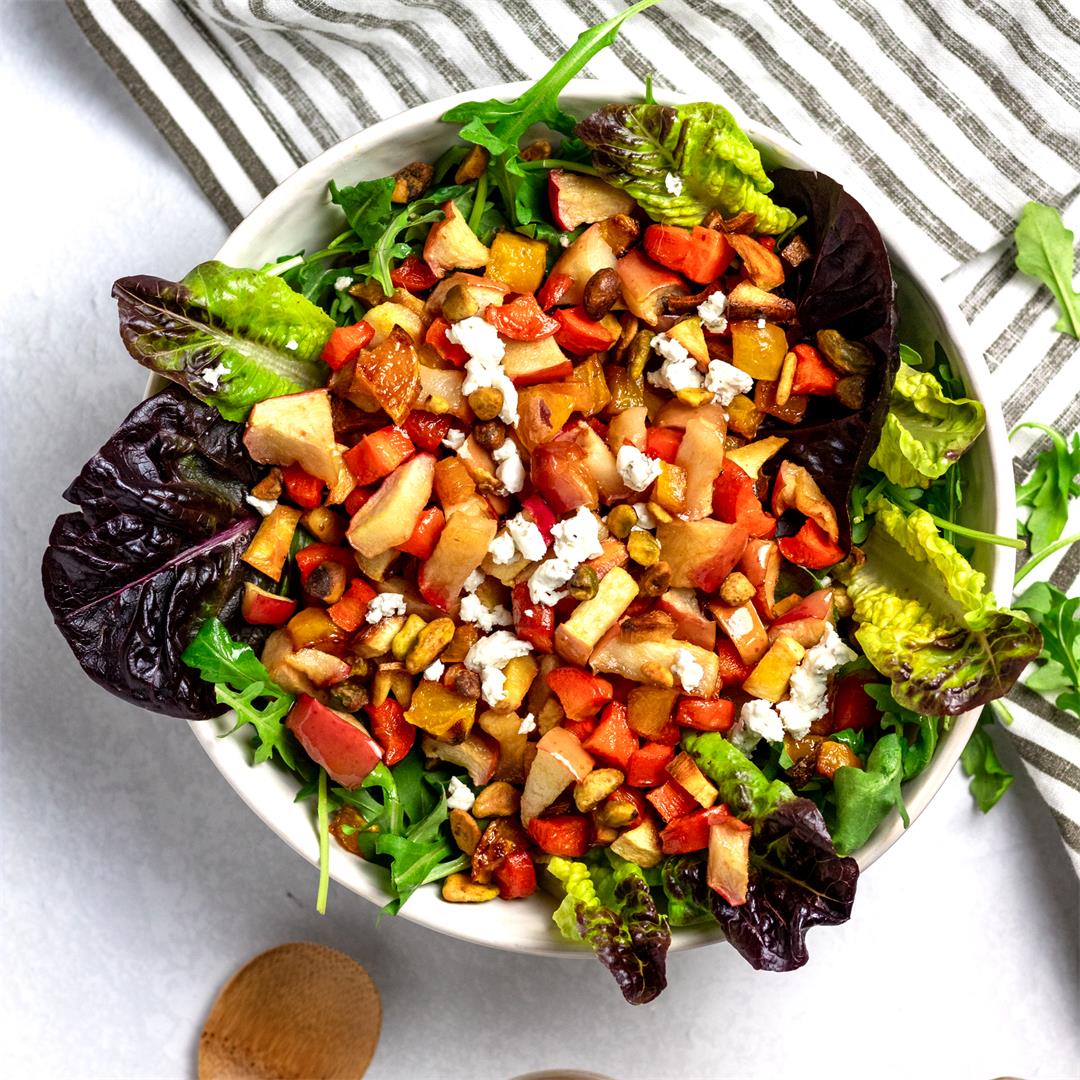 Roasted Root Vegetable Salad with Turmeric Honey Dressing