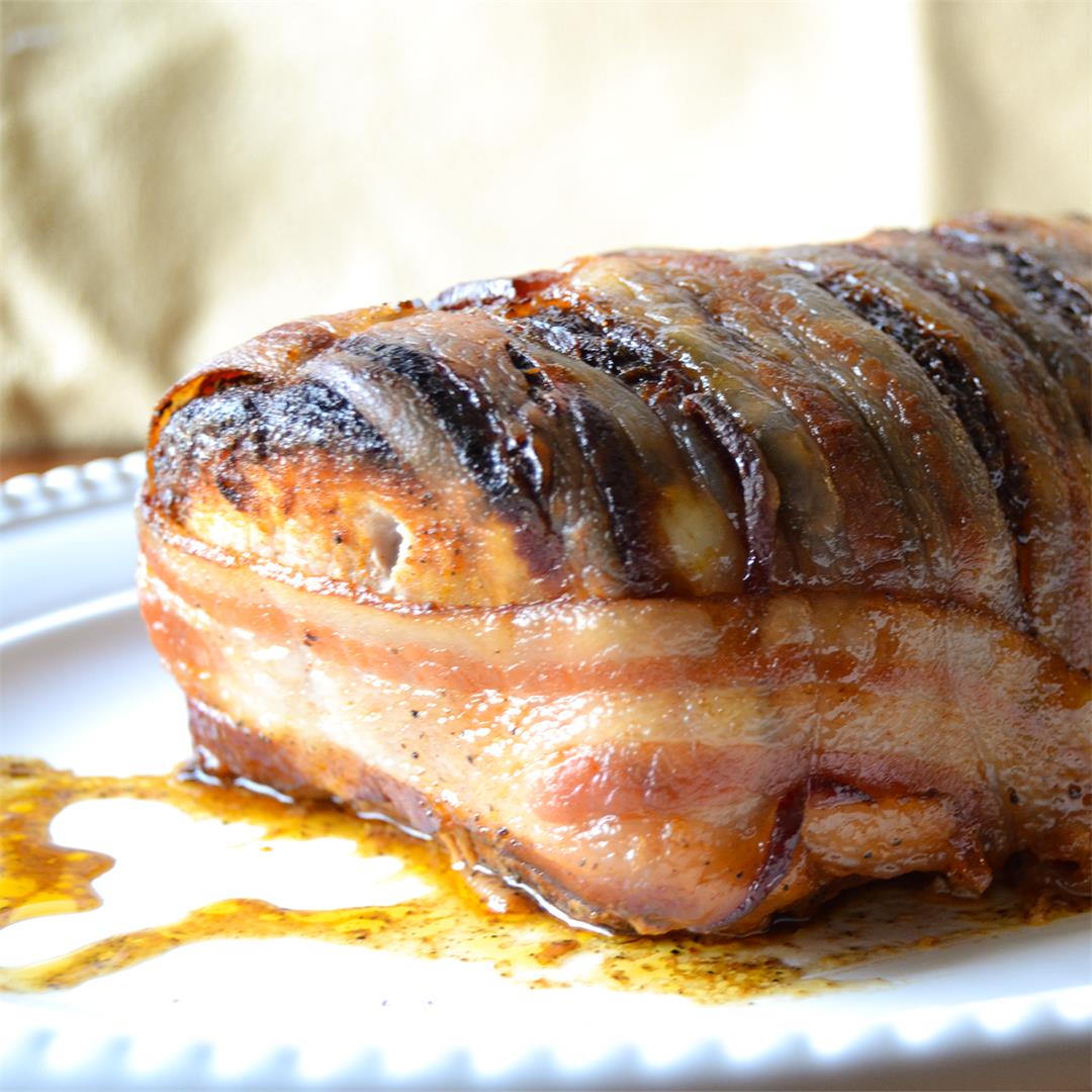 Bacon Wrapped Pork Loin - Perfect balance of sweet and smoky
