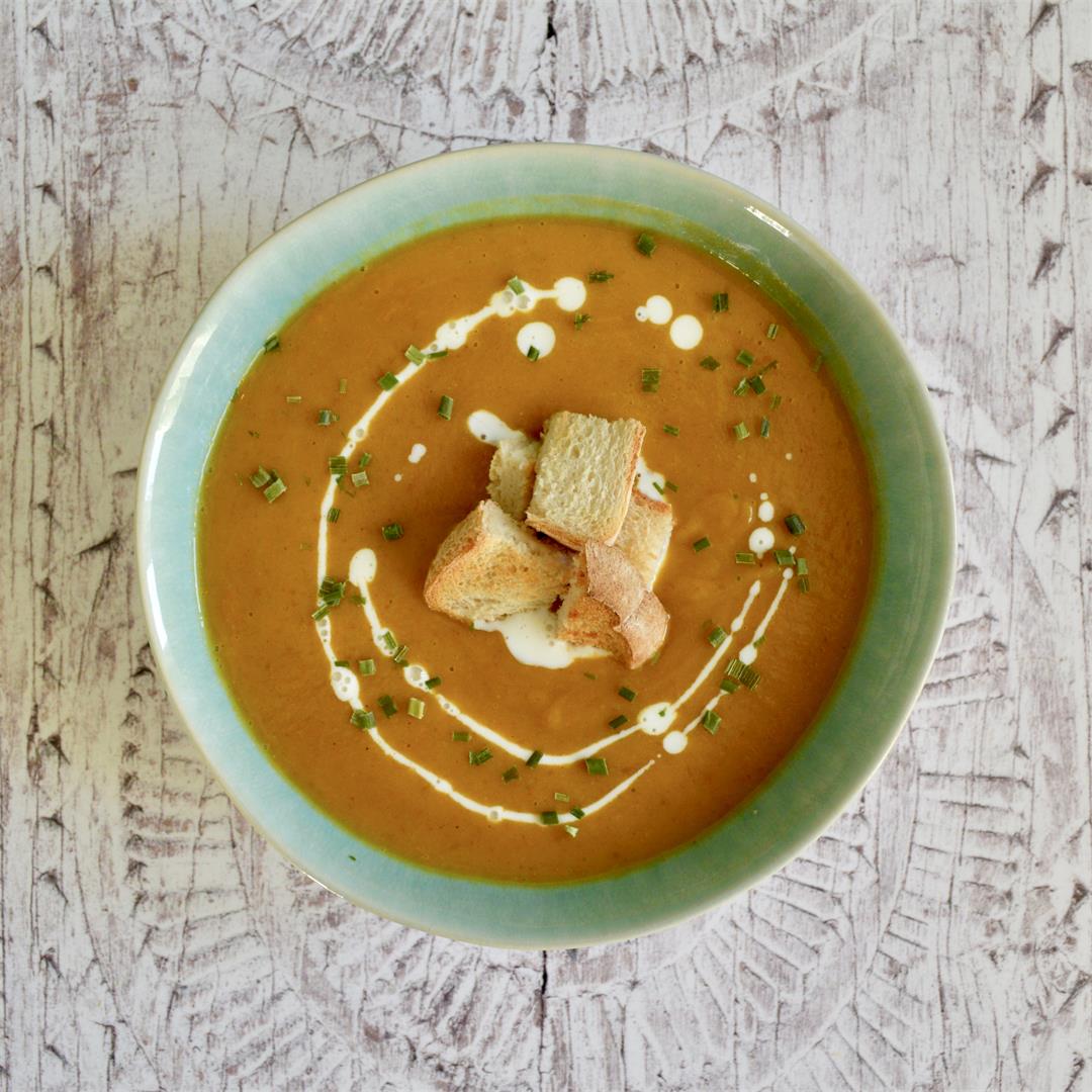 Curried Green Lentil & Sweet Potato Soup