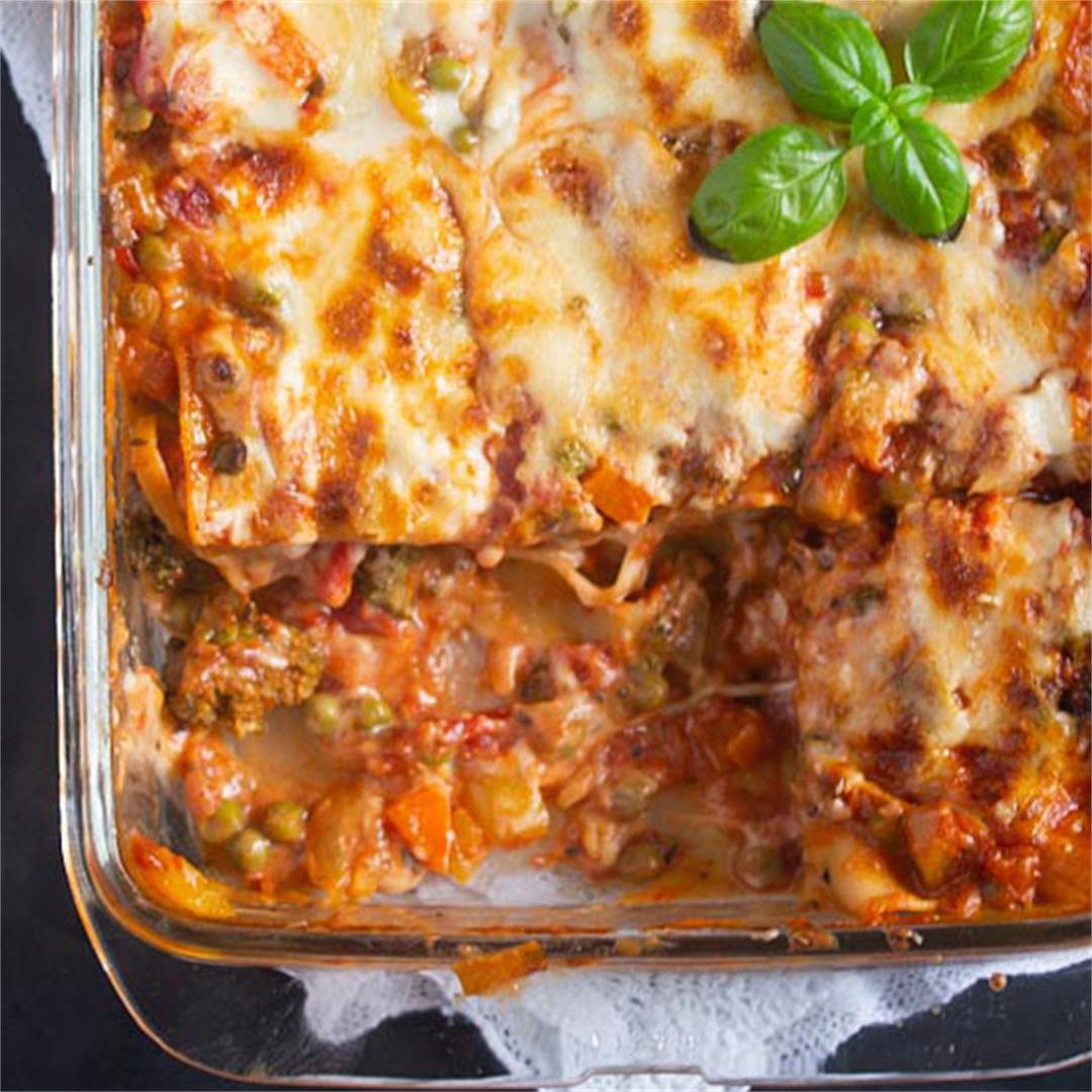 Vegetable Lasagna with White Sauce