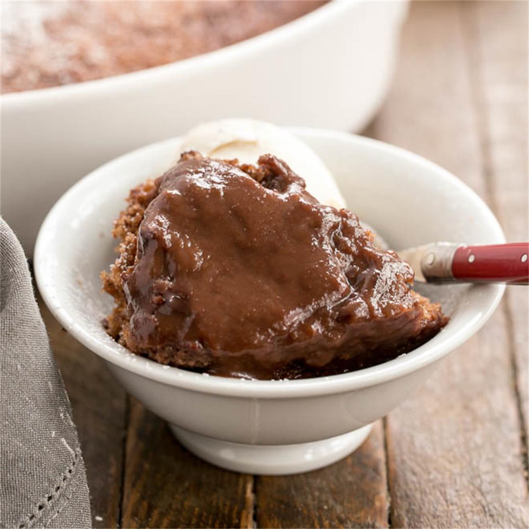 Easy Chocolate Pudding Cake-Semi-homemade, self saucing dessert
