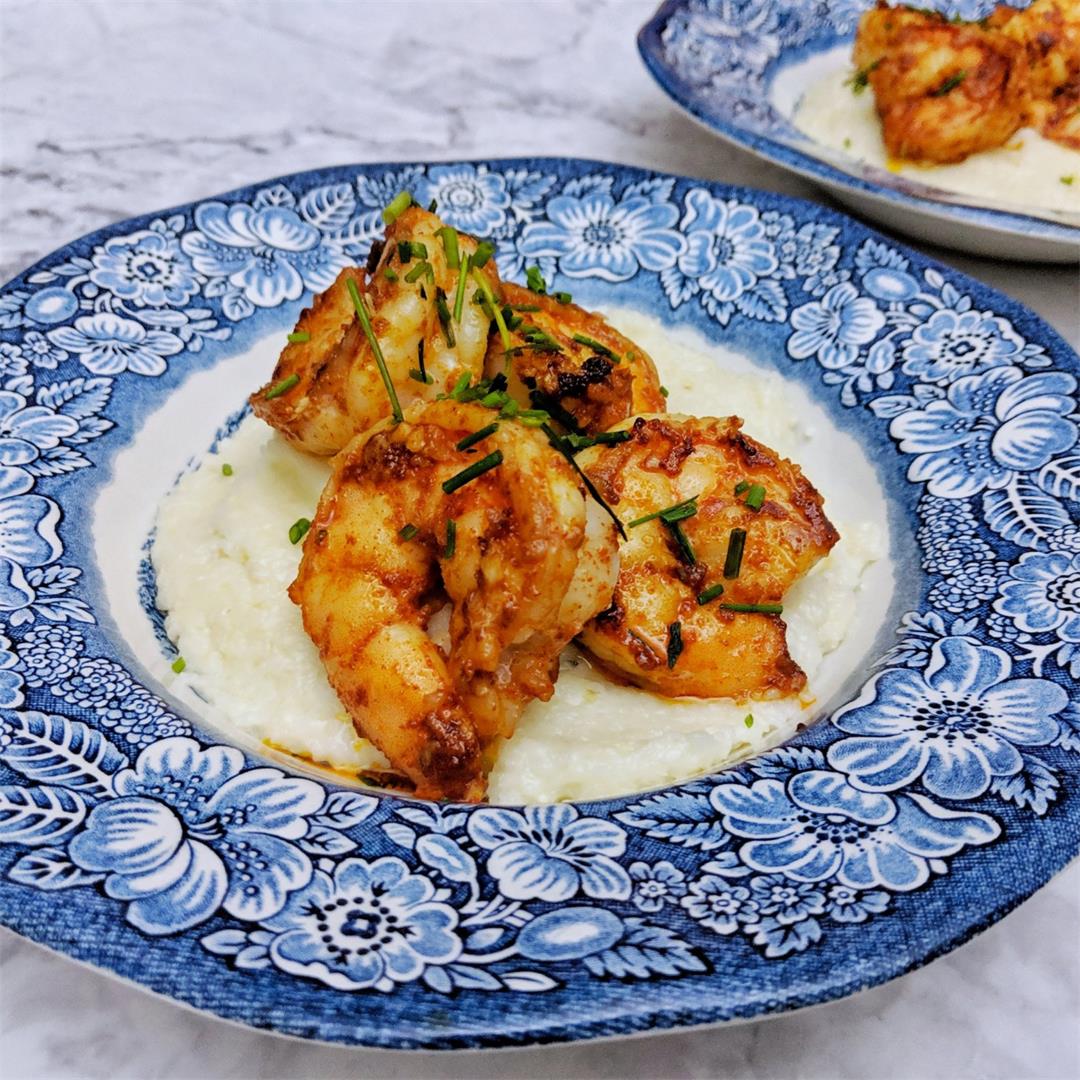 Spicy Shrimp and White Cheddar Grits