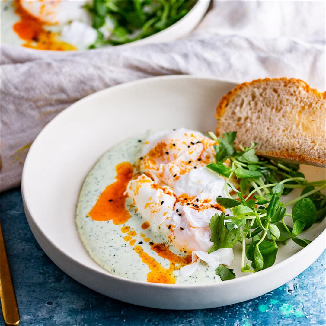 Turkish Eggs with Whipped Goat’s Cheese