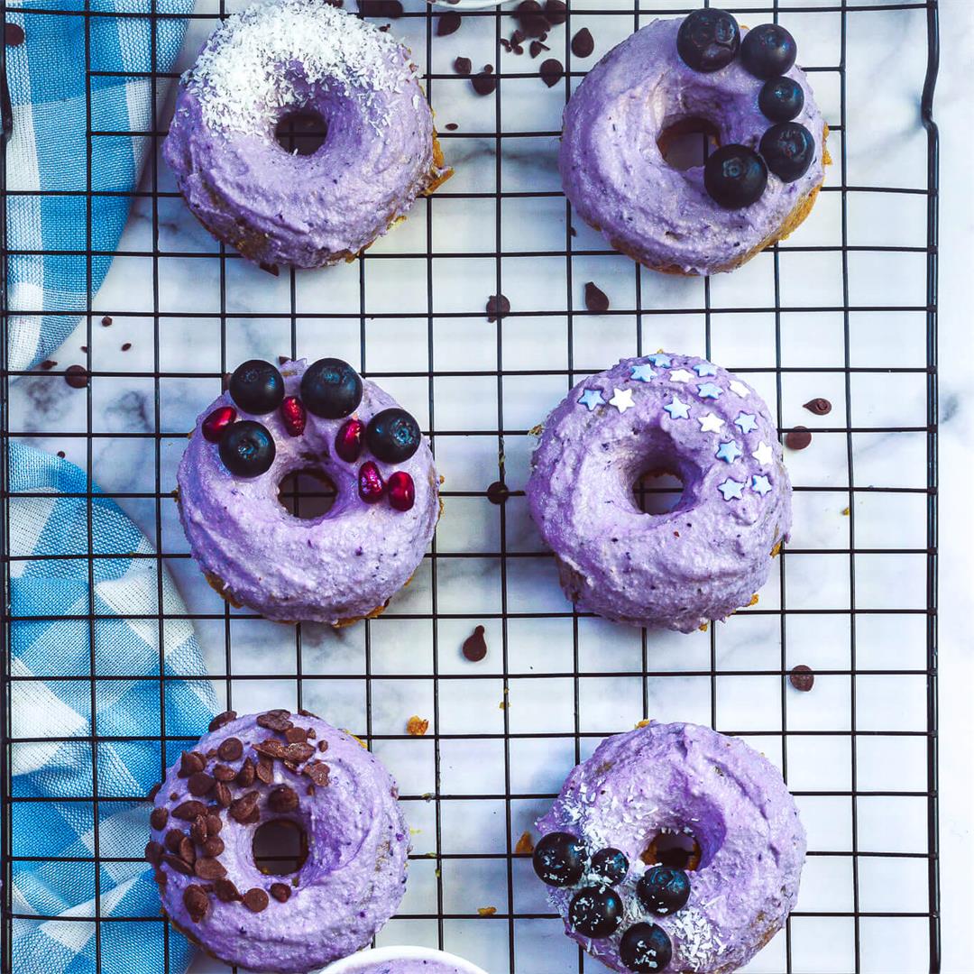 Raw Blueberry Protein Donuts (Vegan + GF)