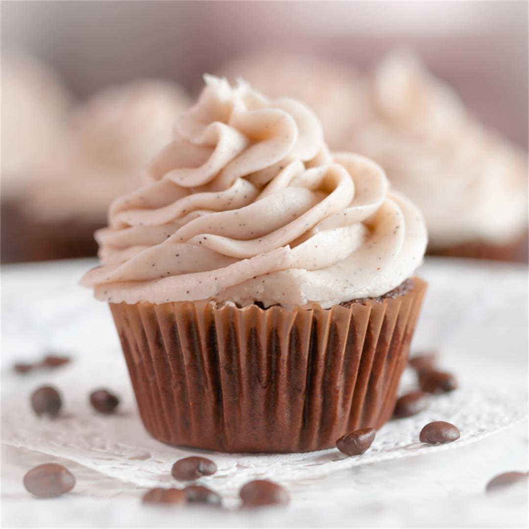 Chocolate Cupcakes with Espresso Buttercream Frosting