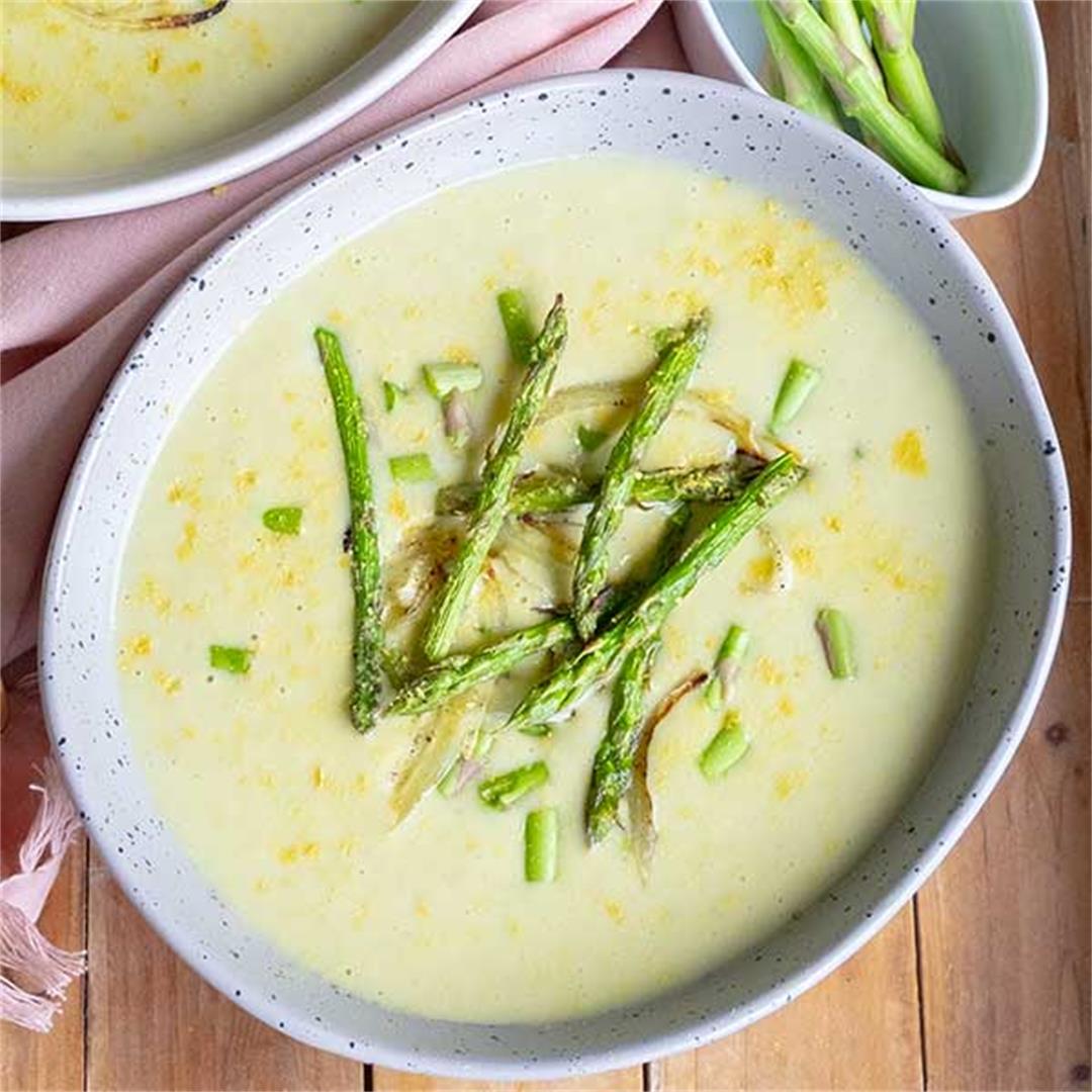 Vegan Skinny Cream of Asparagus Soup {Paleo, Gluten-Free, W30)