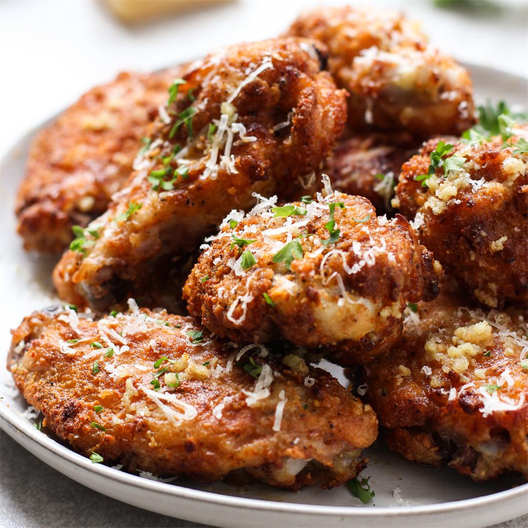 Baked Garlic Parmesan Chicken Wings - great for Super Bowl!
