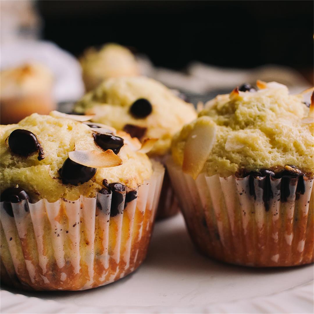 Low Carb Coconut Chocolate Chip Protein Muffins