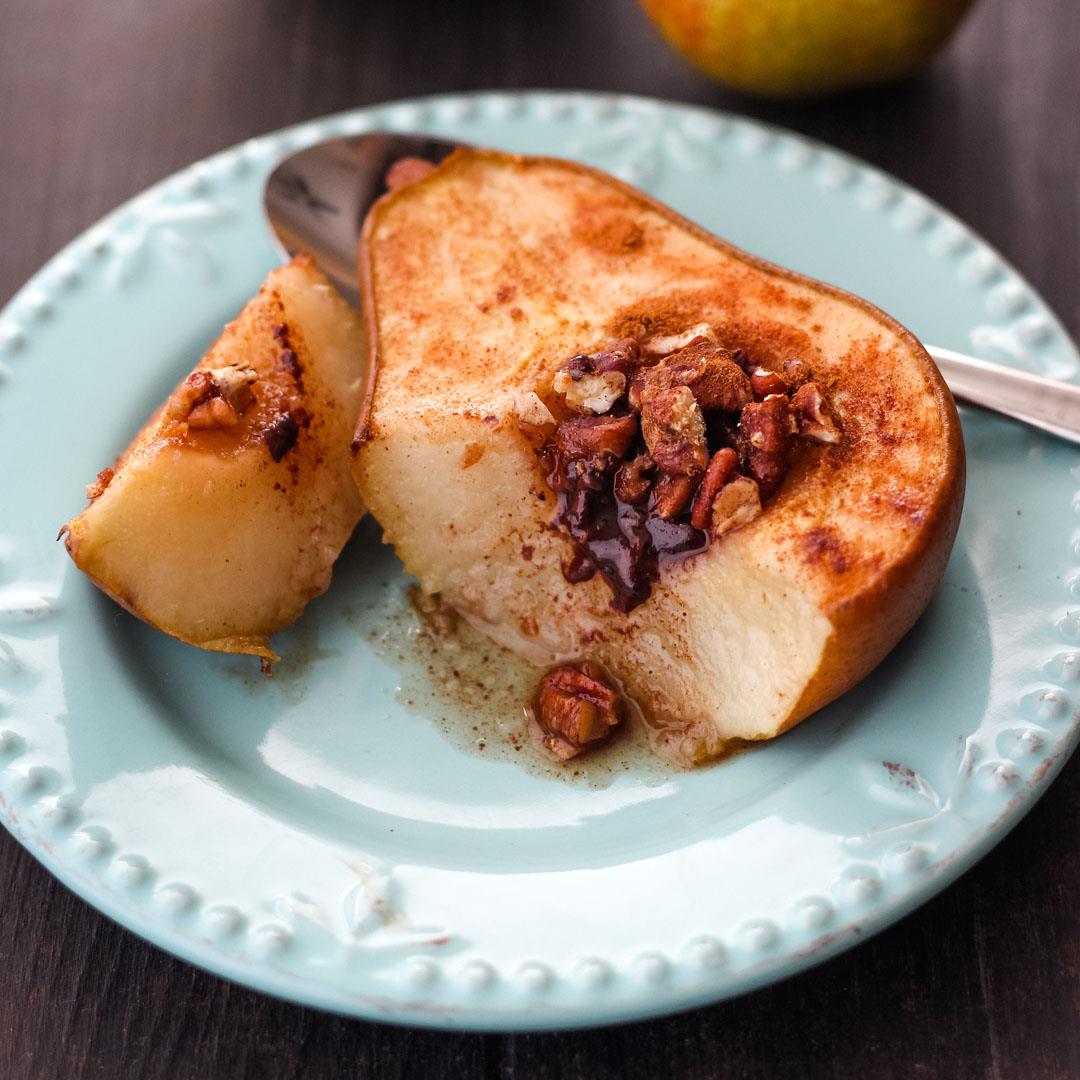 Toaster Oven Baked Pears For Two