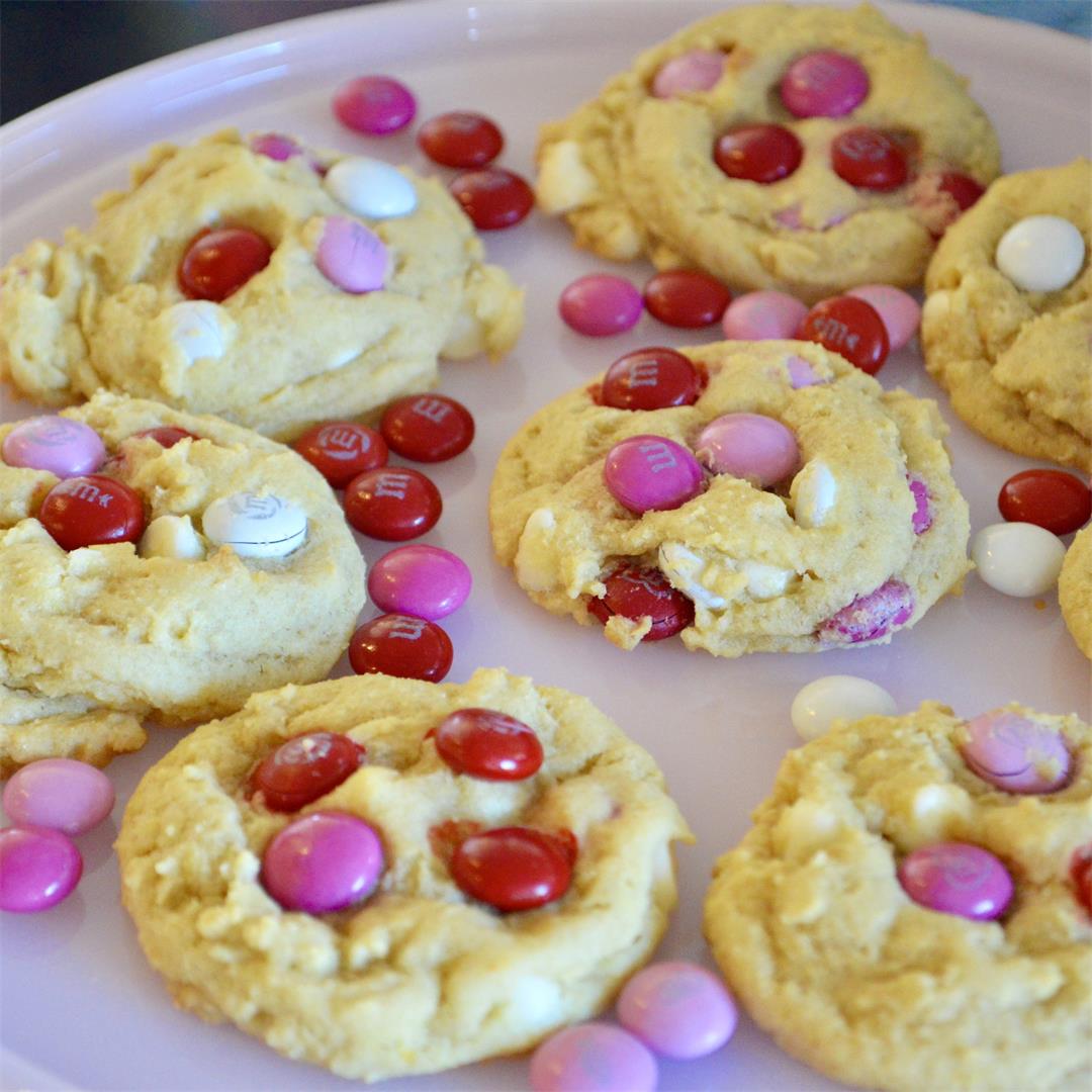 Soft Batch Valentine's Day M&M Cookies