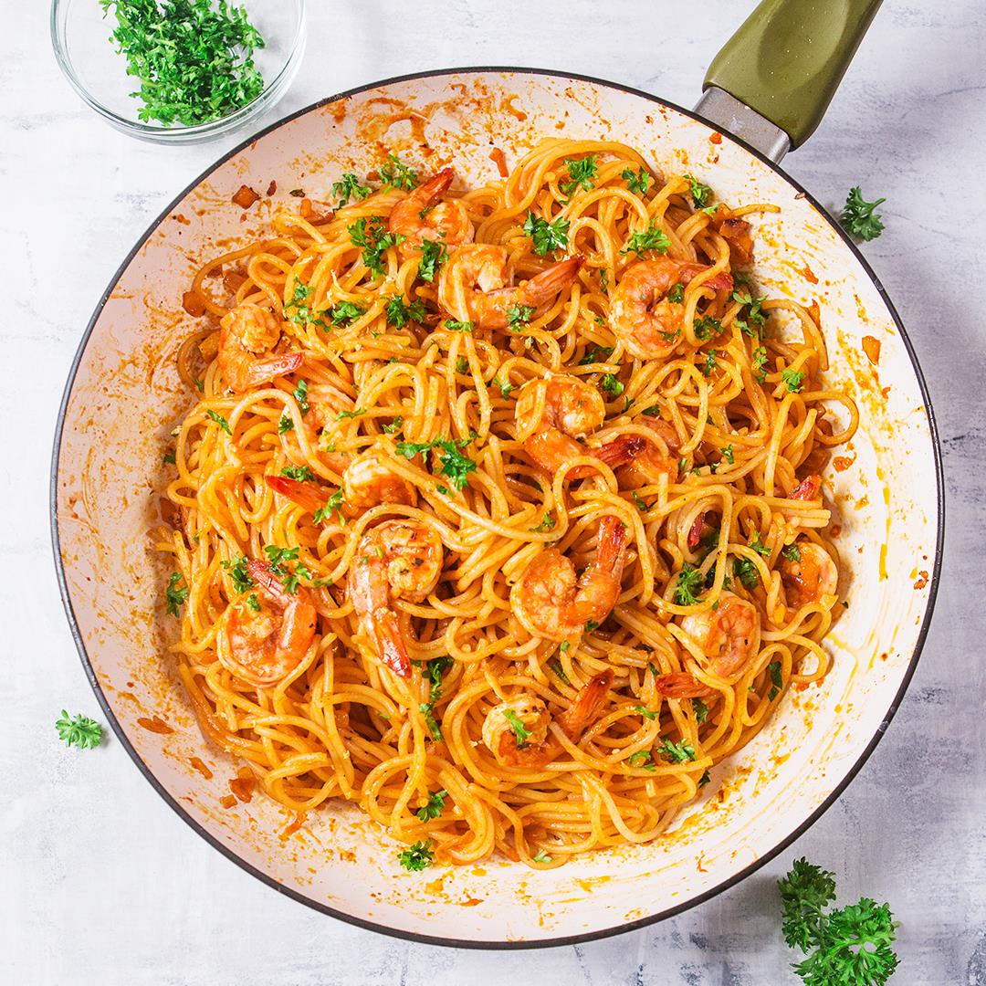 Tomato Shrimp Spaghetti Pasta