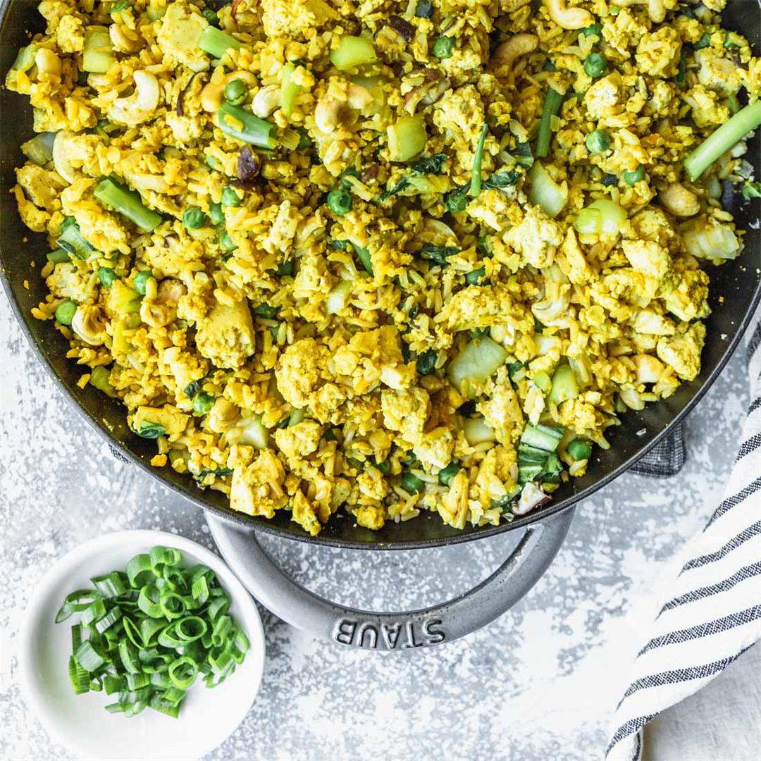 Quick and Easy Vegan Curry Fried Rice