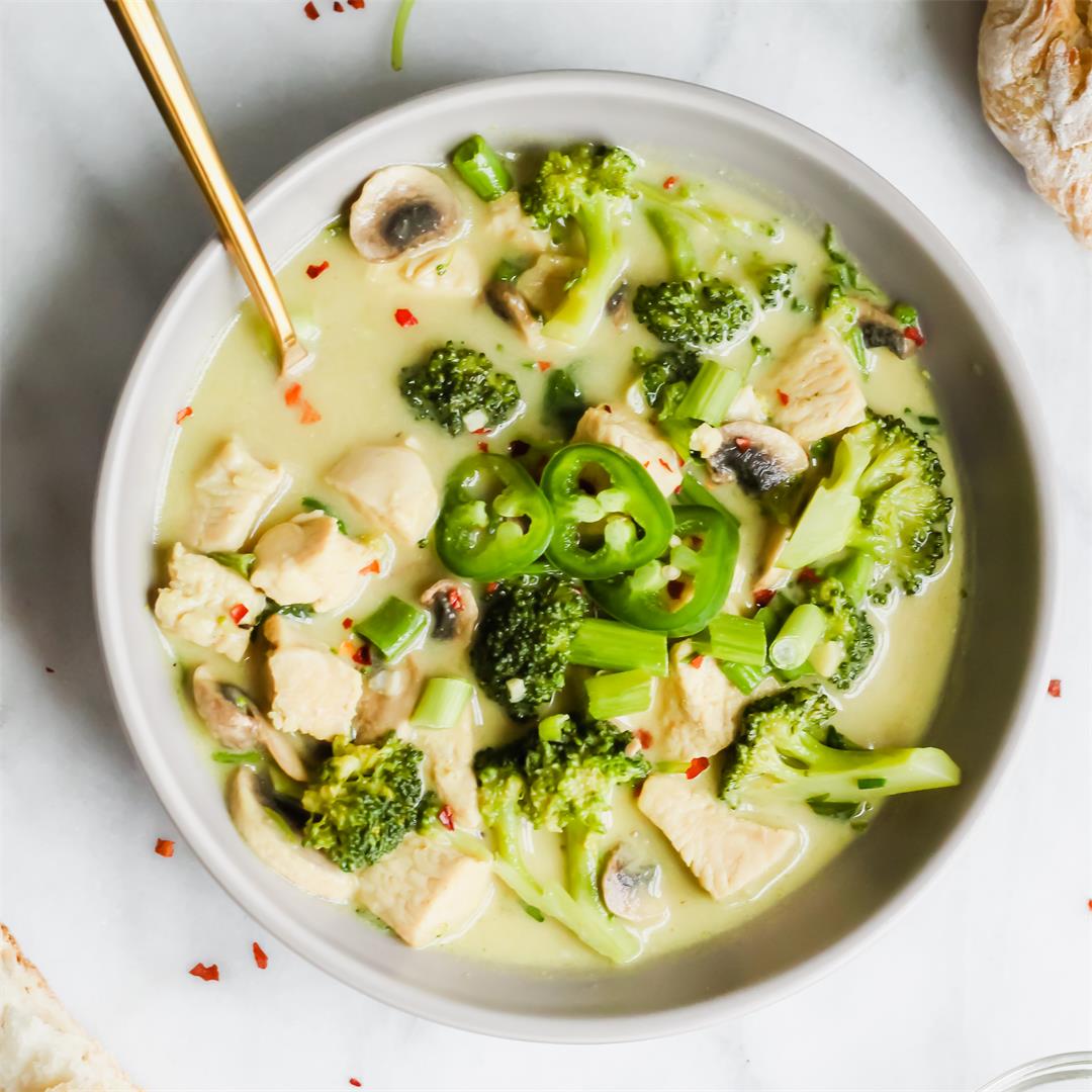 Thai Green Curry Chicken Soup
