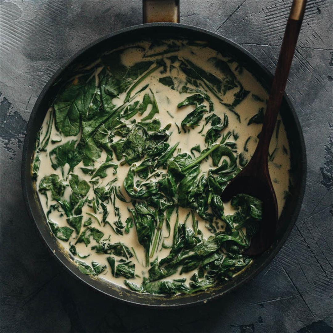 3-Ingredient Vegan Creamed Spinach