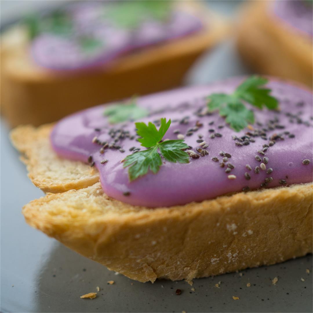 Healthy Savory Purple Sweet Potato Spread/Hummus