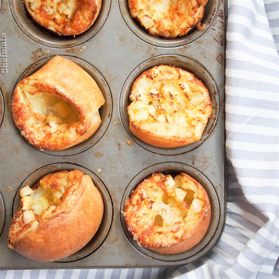 Apple and cheddar cheese Yorkshire pudding