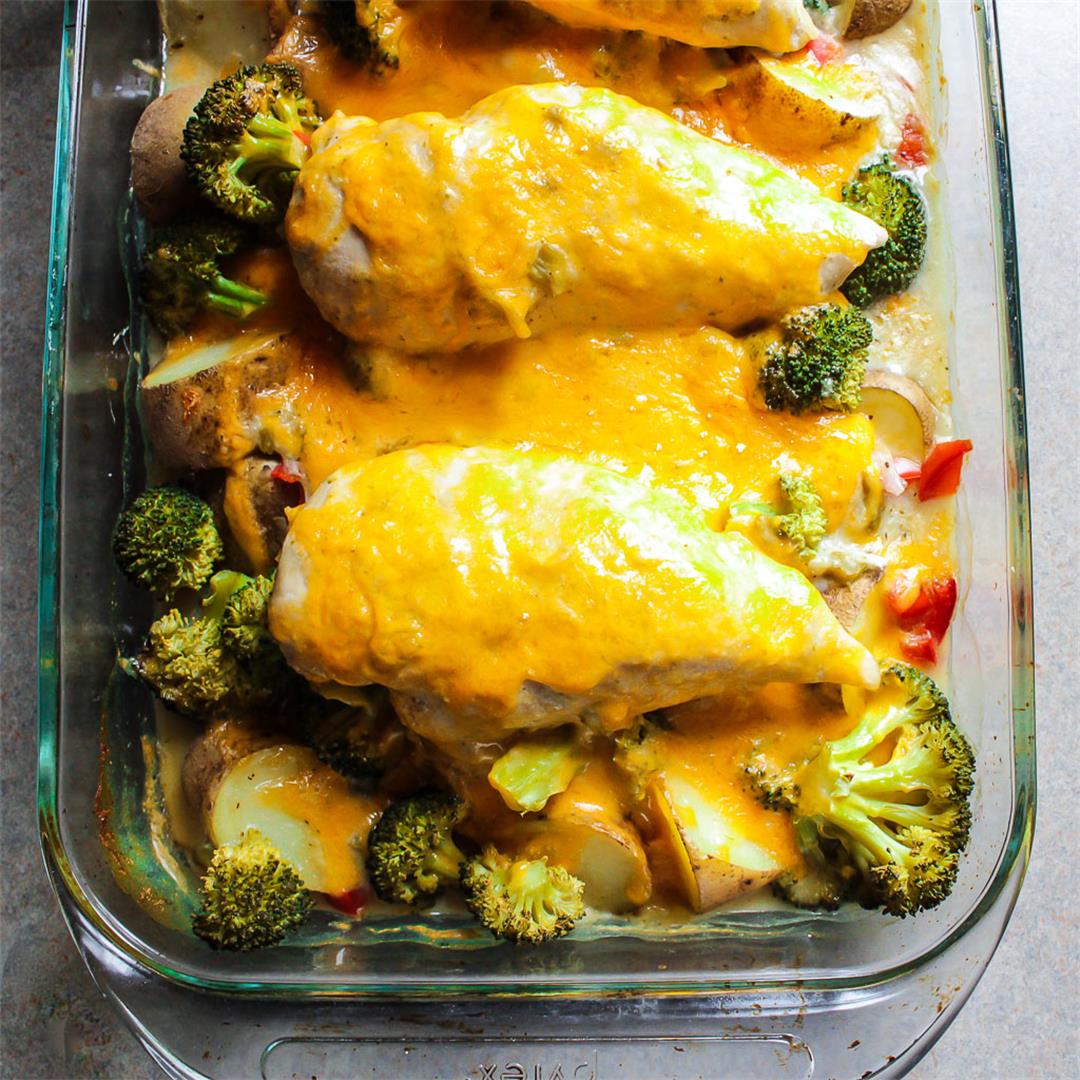 Old-Fashioned Chicken-Vegetable Bake with Cheese