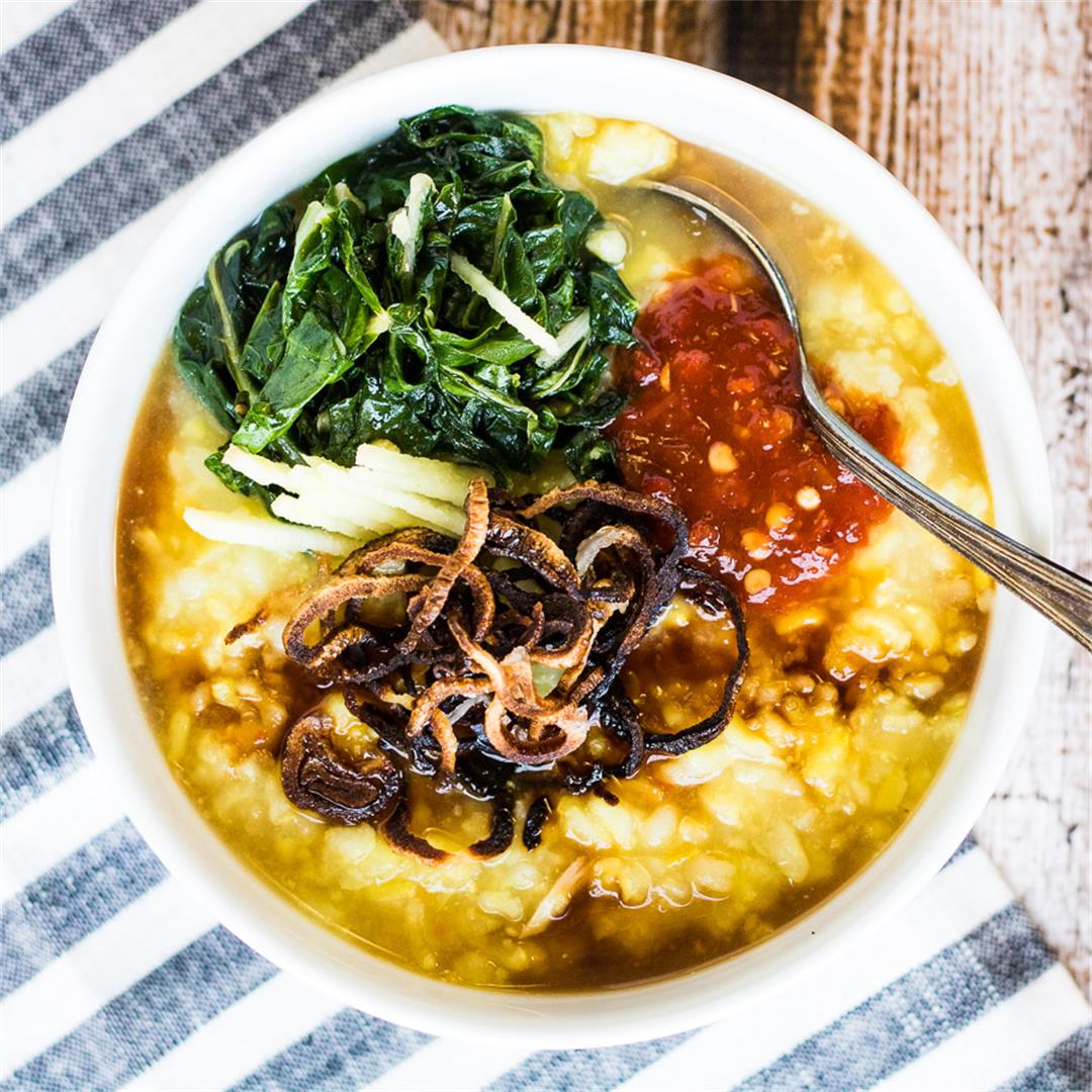 Instant Pot Congee with Brown Rice and Turmeric