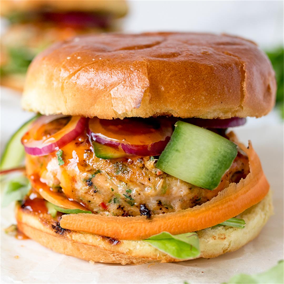 Thai style fish burgers with sweet chilli sauce