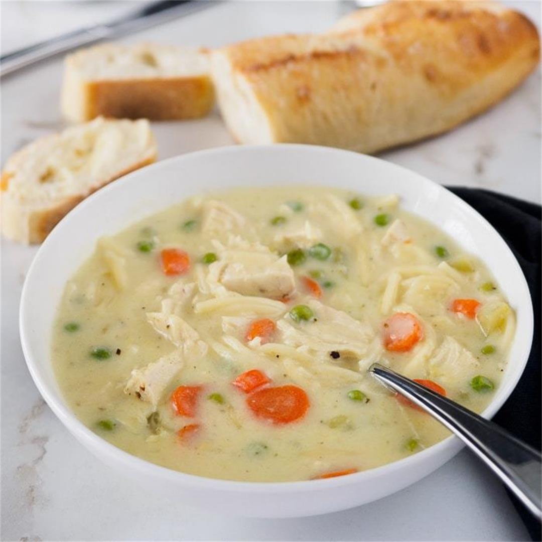 Creamy Chicken Noodle and Vegetable Soup