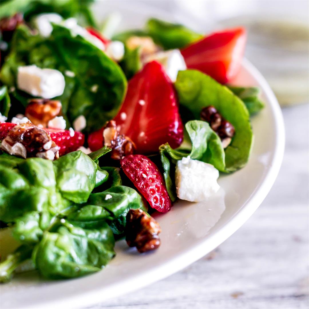 Strawberry Spinach Salad with Lemon Poppy Seed Dressing