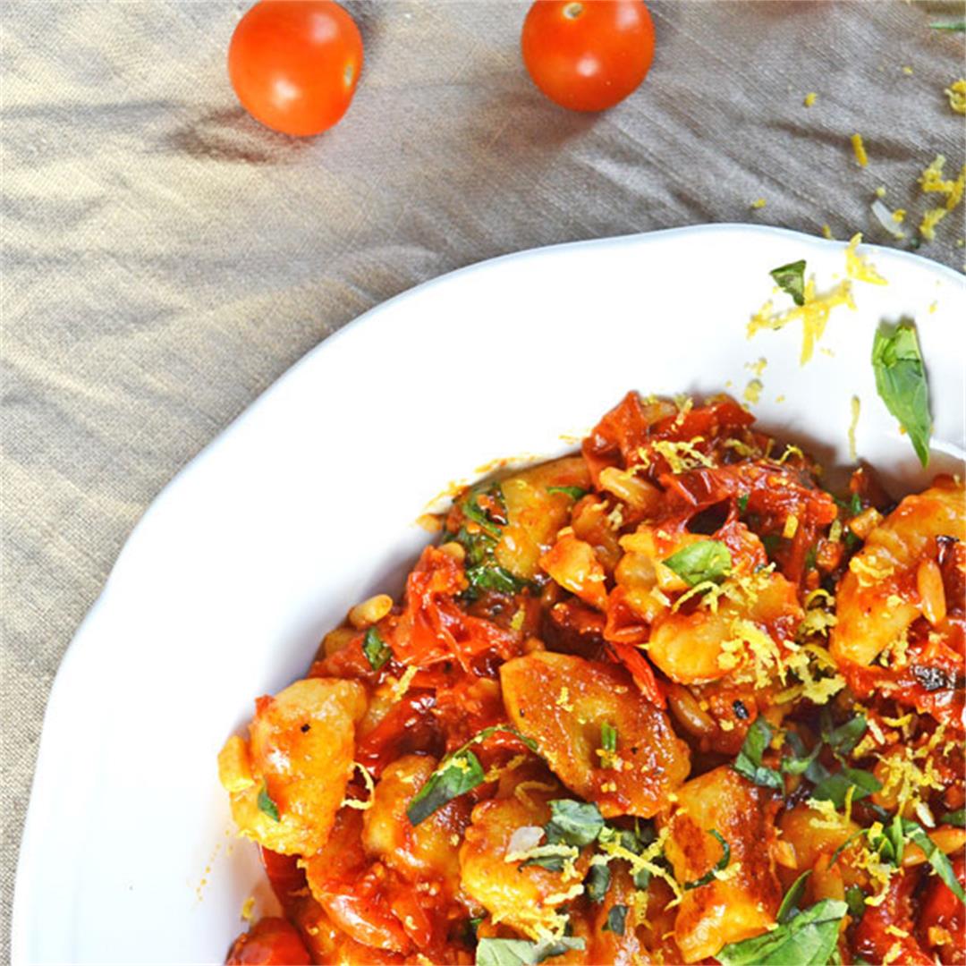 Homemade Vegan Gnocchi with Tomato White Wine Confit