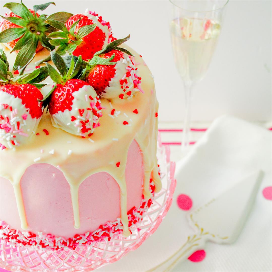 Strawberry Champagne Cake