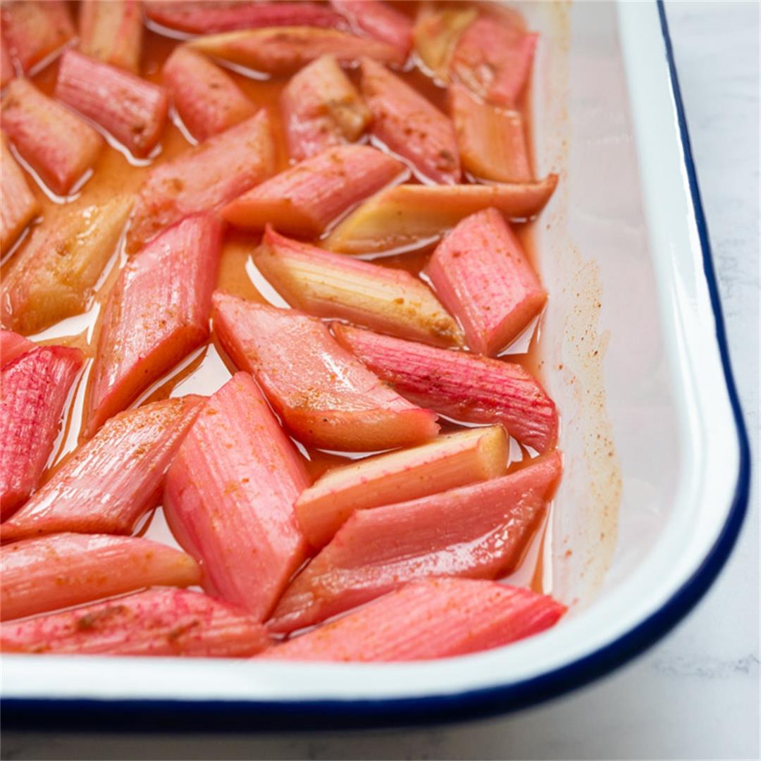 Roasted Rhubarb with Honey and Ginger