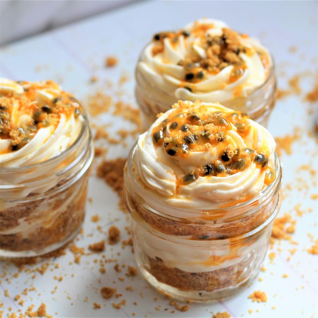 No Bake Passion Fruit Cheesecake Cups