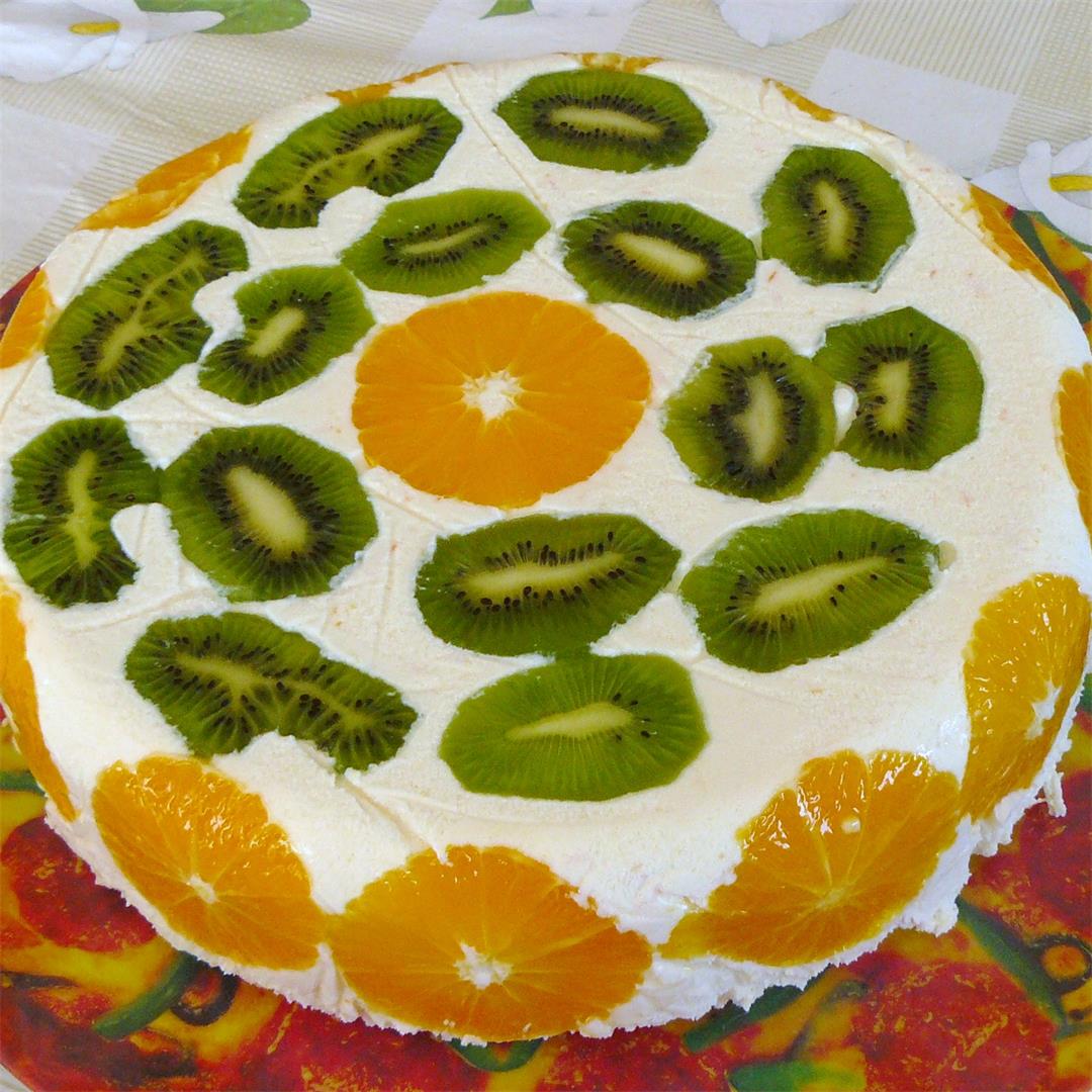 Diplomat cake with fruits