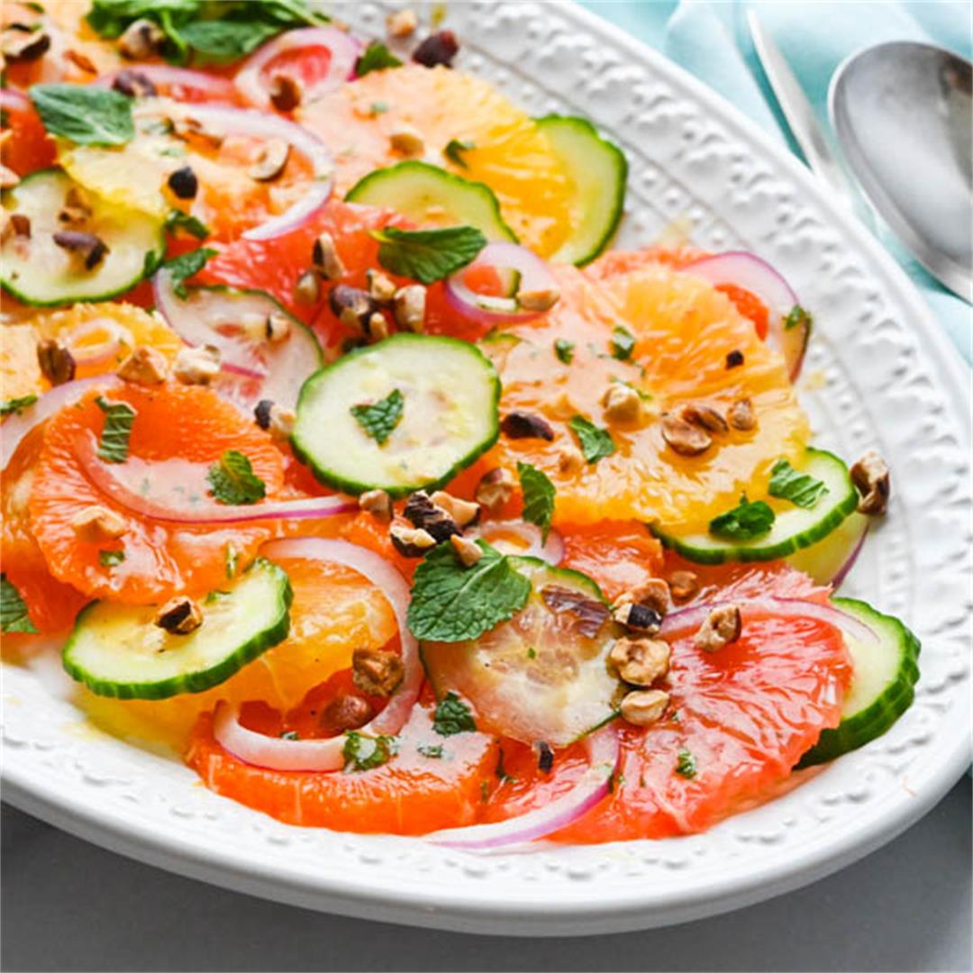 Winter Citrus Salad with Hazelnuts and Sherry Vinegar Dressing