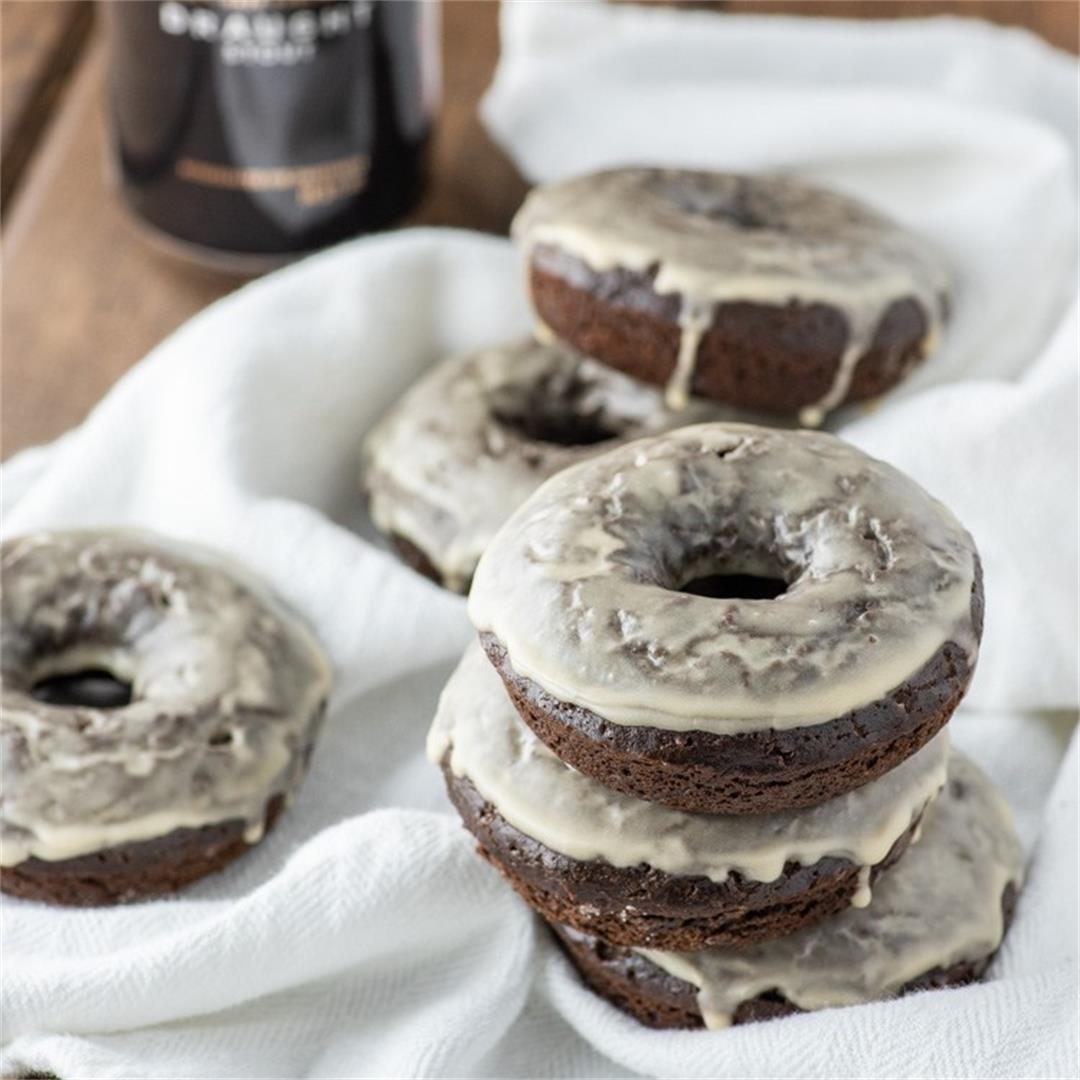 Guinness Chocolate Donuts with Baileys Glaze
