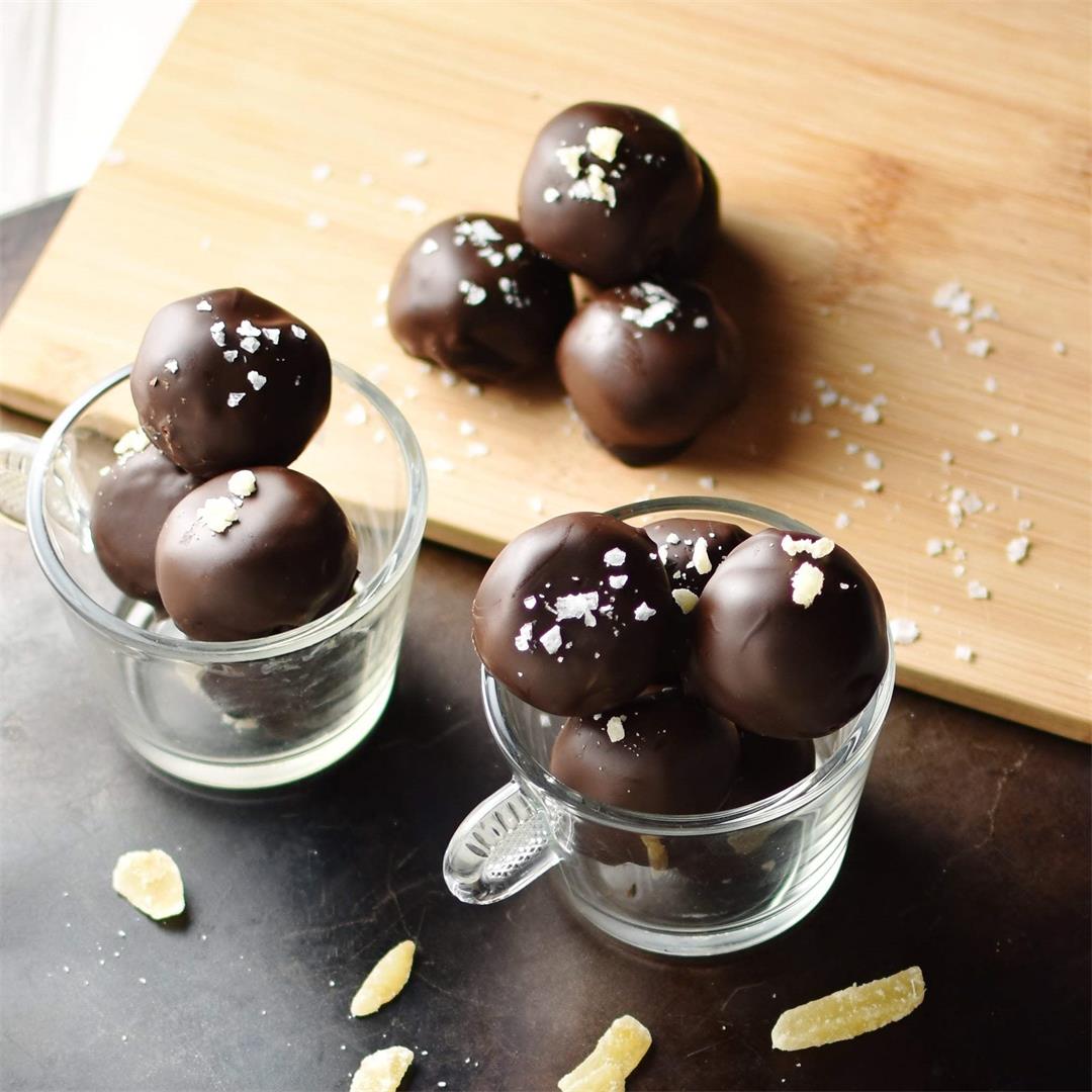 Peanut Butter Chocolate Truffles with Ginger