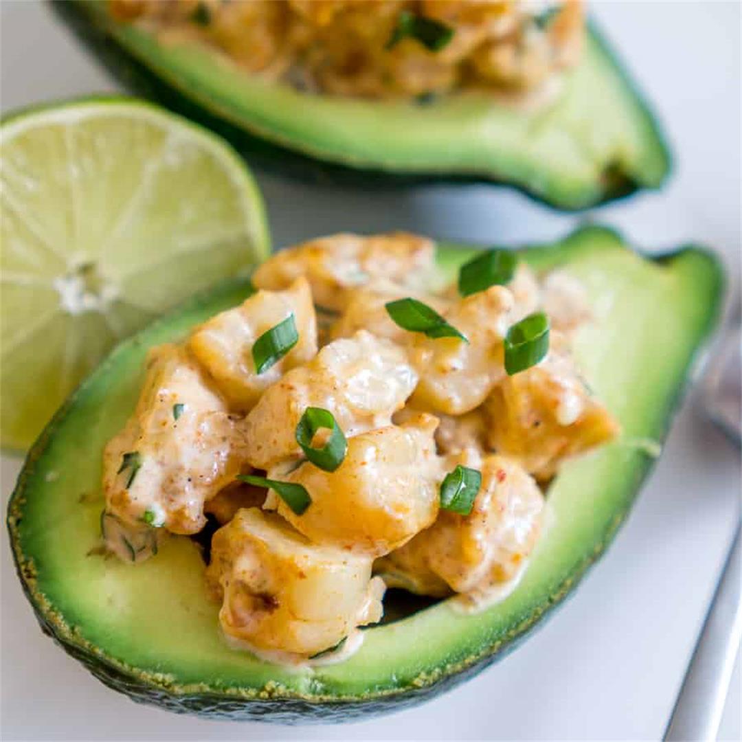 {Keto} Cajun Shrimp Stuffed Avocado Recipe