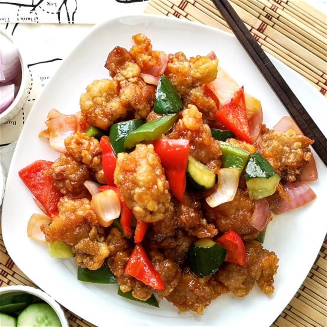 Sweet and sour pork 咕噜肉- How to make in four steps