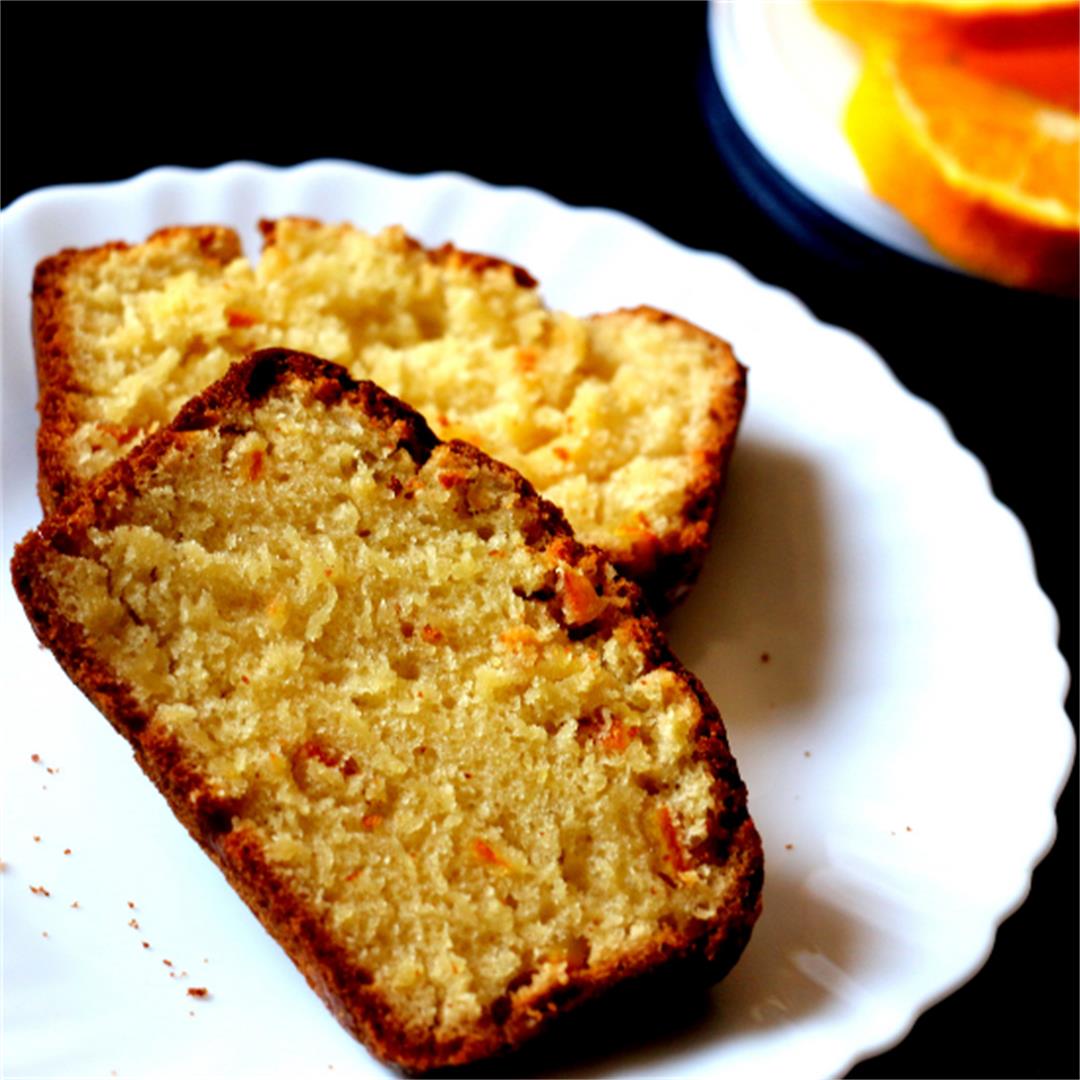 Vegan orange cake with candied orange peel
