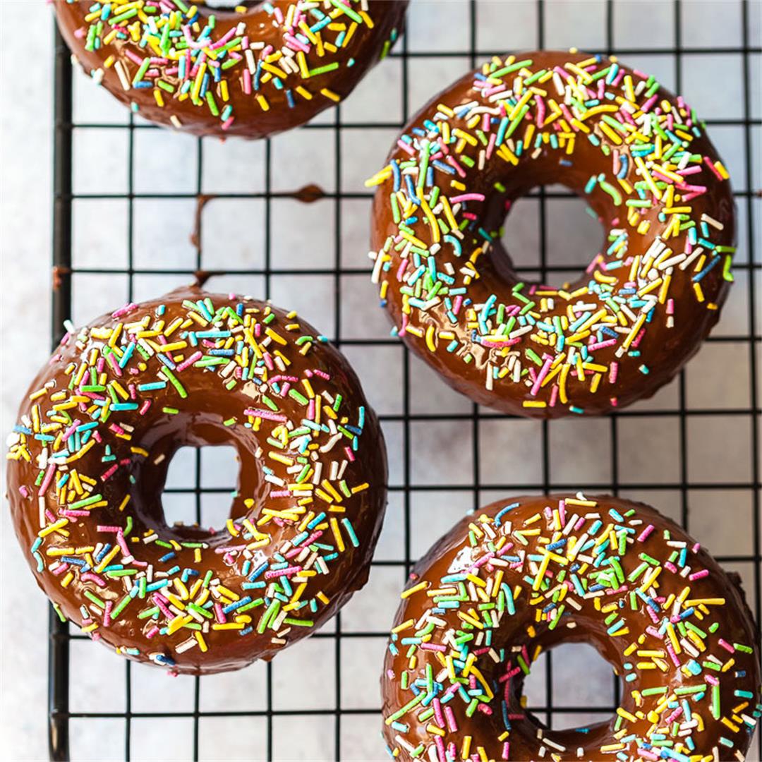 Healthy Vegan Chocolate Donuts with Hazelnuts