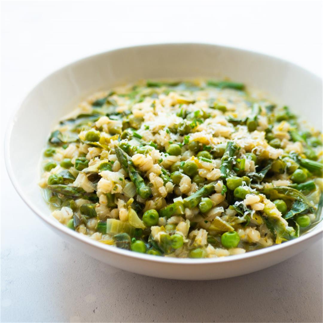 Pearl Barley Risotto with Spring Vegetables