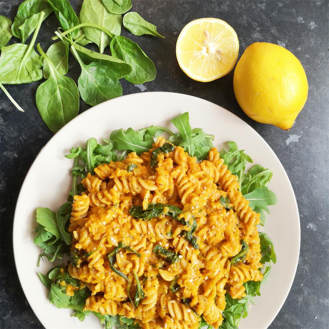 Red Lentil & Spinach Pasta (Vegan)