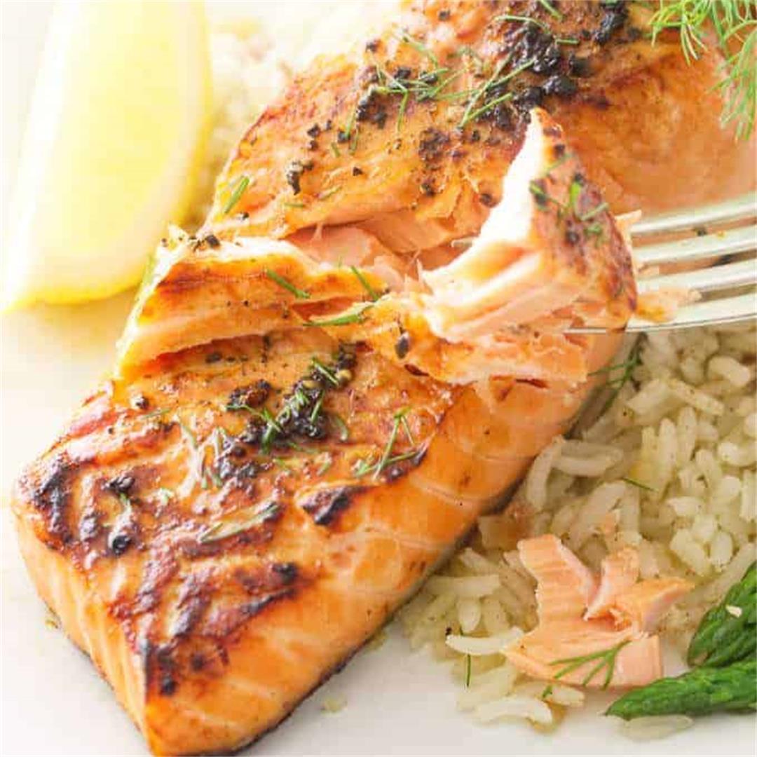 Broiled Copper River King Salmon