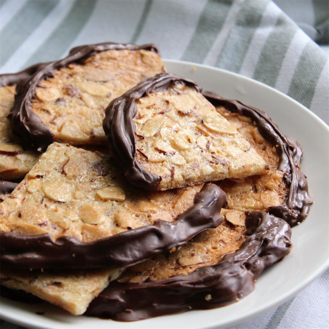 Chocolate Dipped Hokey Pokey Cookies – My Recipe Reviews