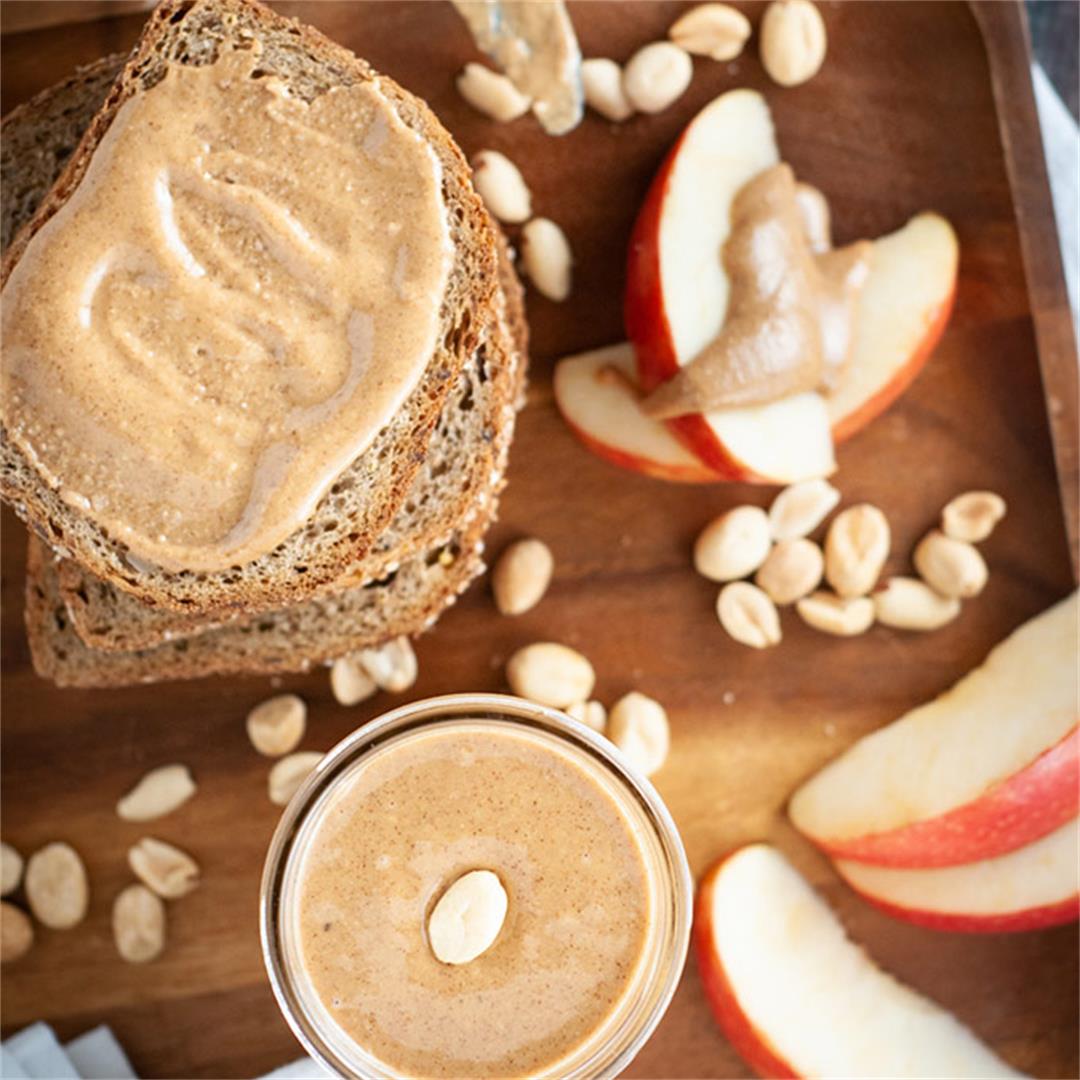 Homemade peanut butter with cinnamon