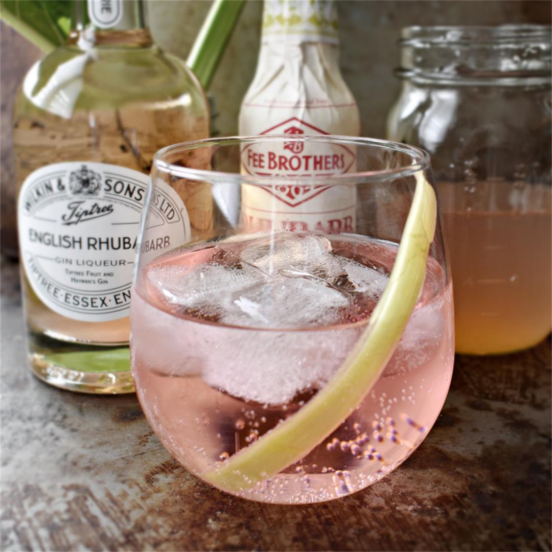 Rhubarb & Rose Water Gin Spritz