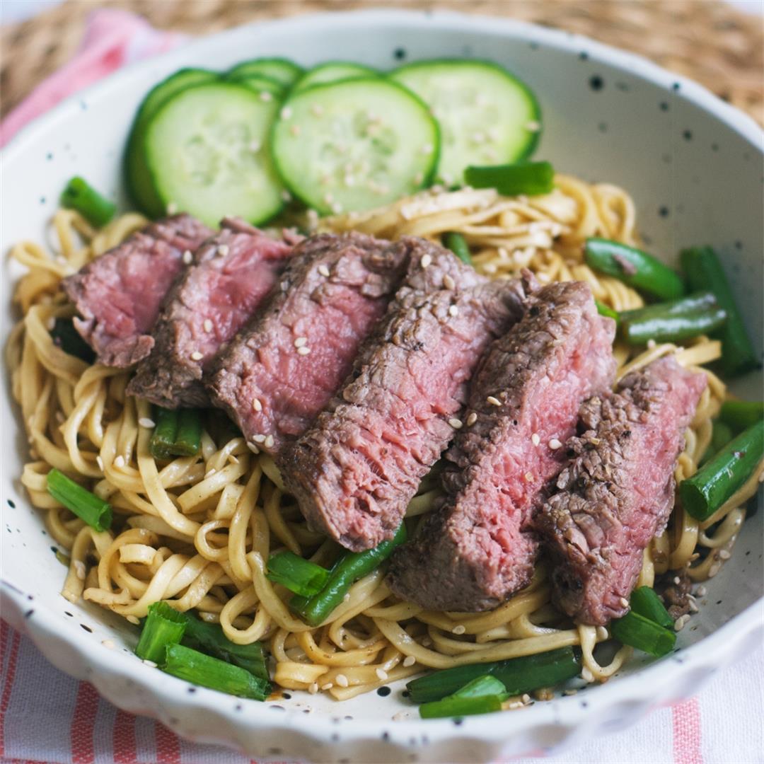 Noodles With Beef And Green Beans