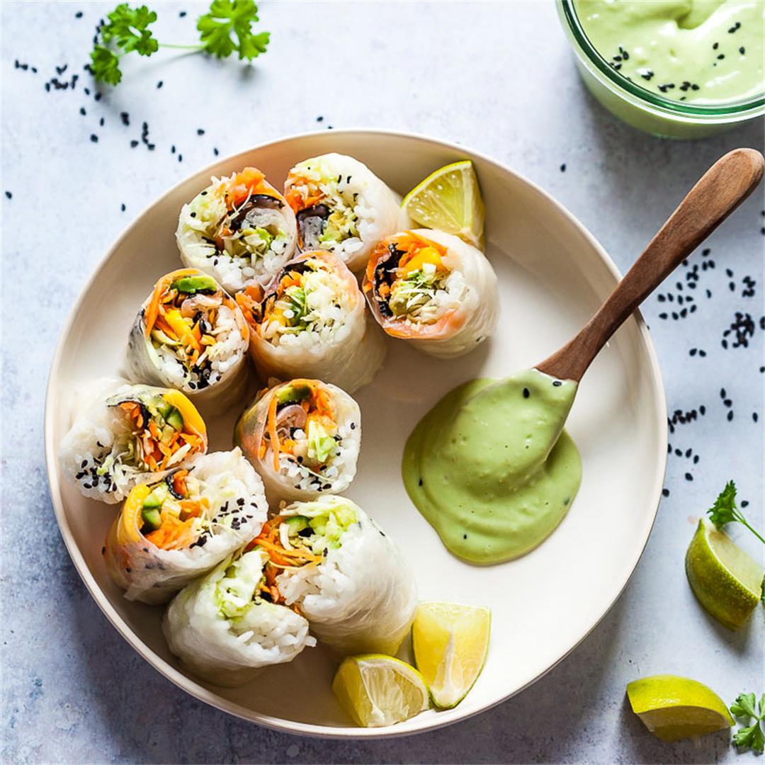 Fresh Sushi Spring Rolls {Vegan, Gluten-Free}